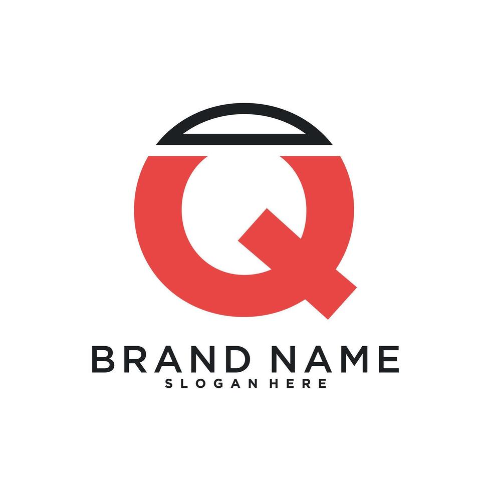 Initial letter Q logo design with modern concept vector