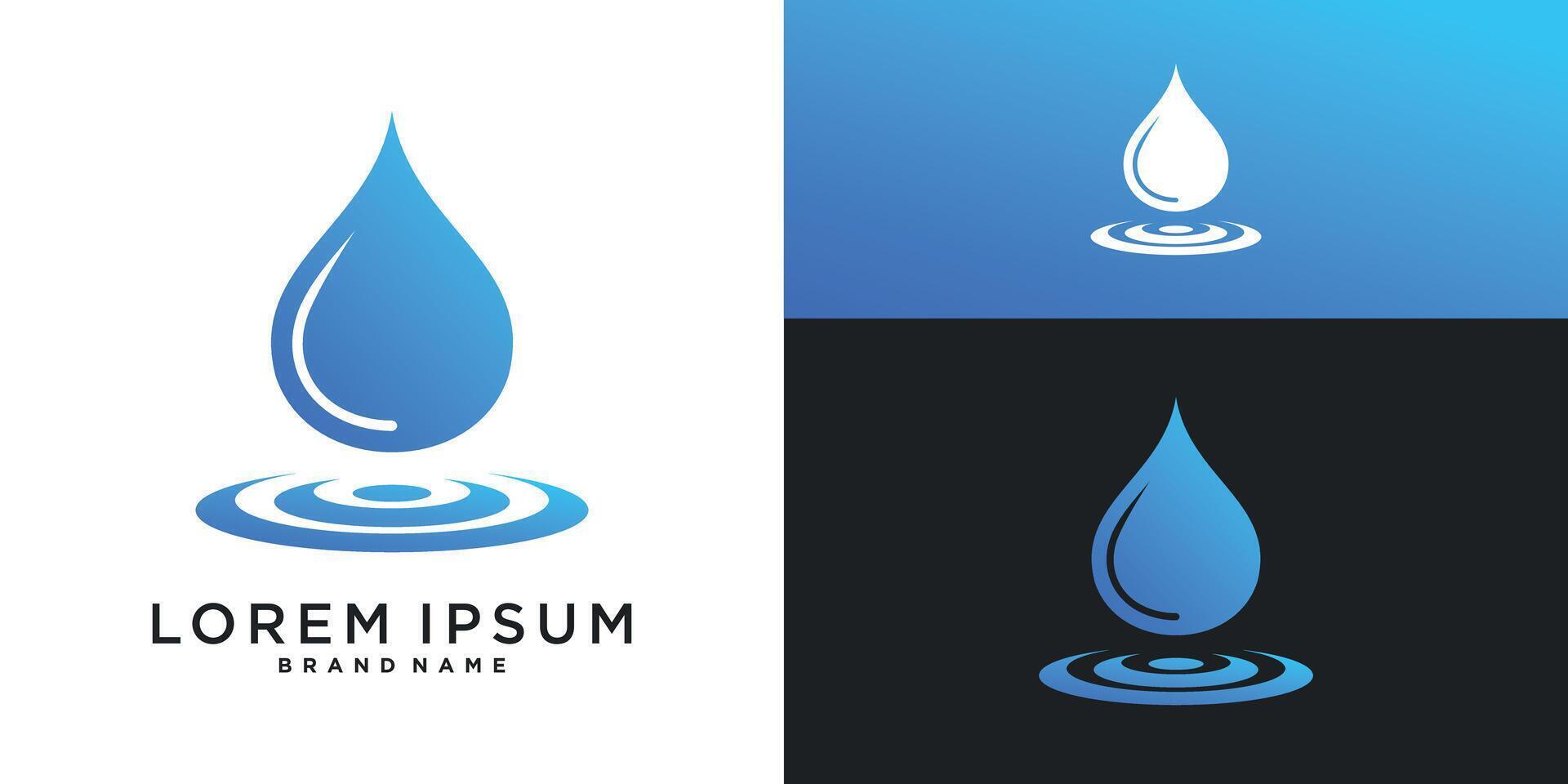 Blue water drop splash logo designs vector