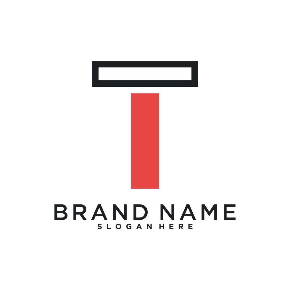 Initial letter T logo design with modern concept vector
