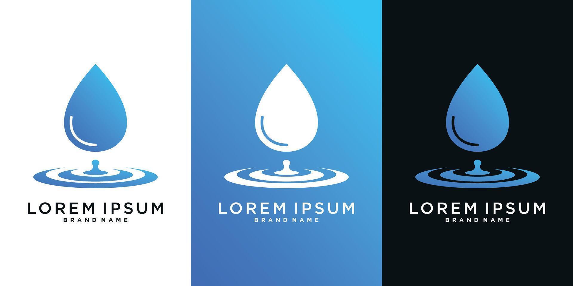 water drop splash logo design vector