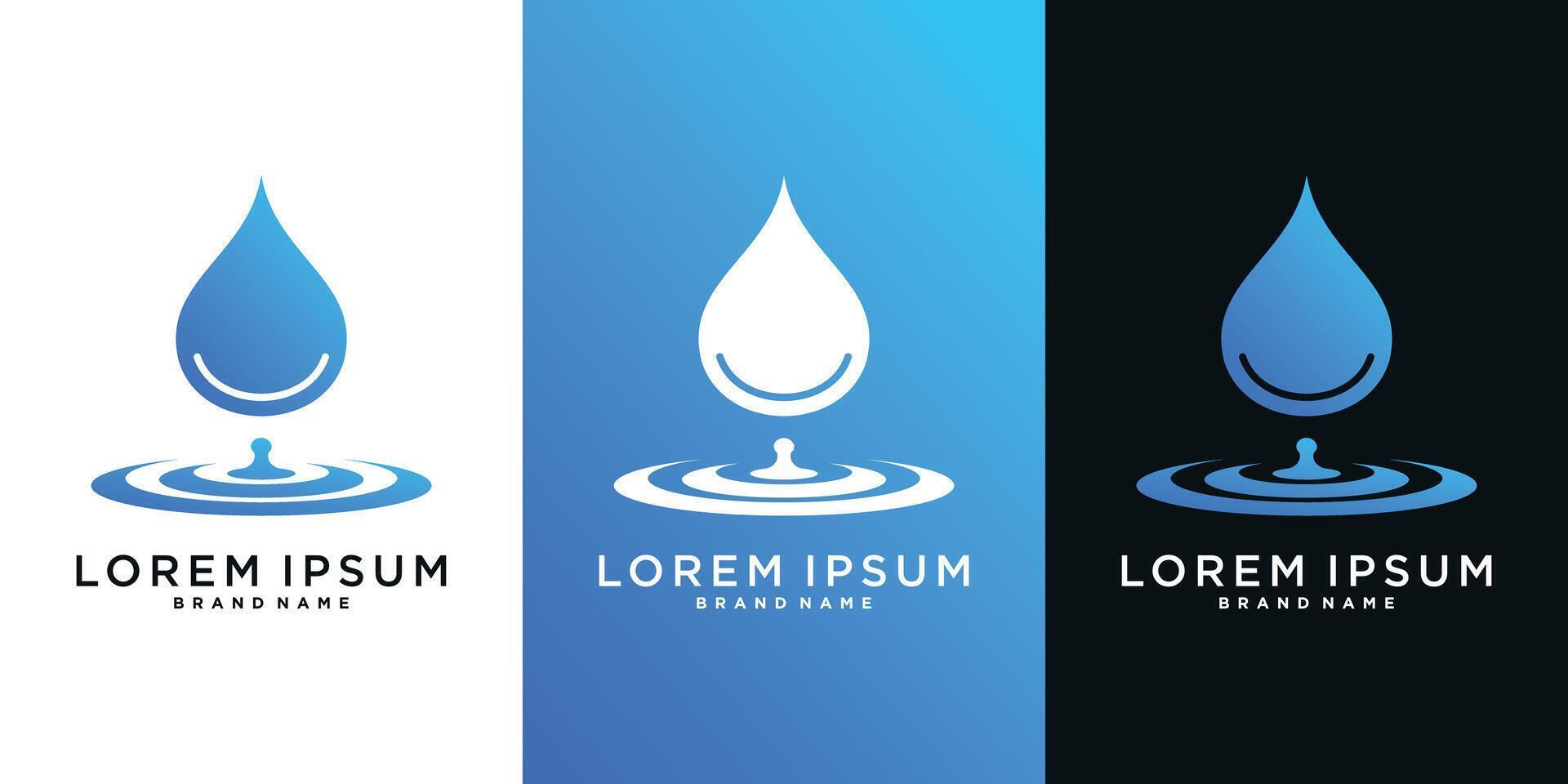 Blue water drop splash logo design vector