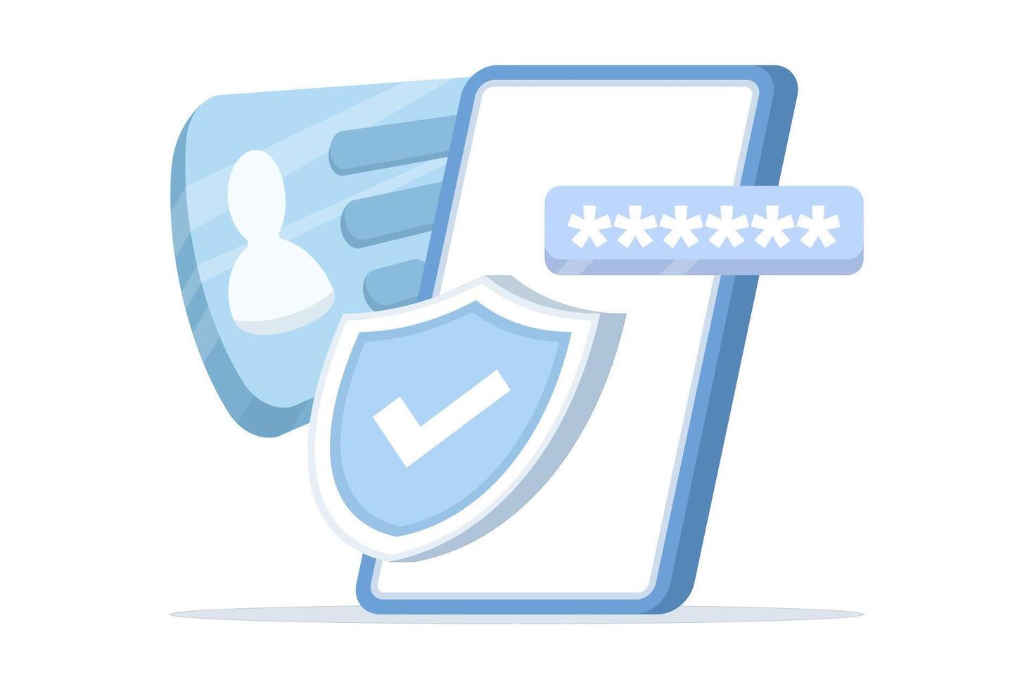 Mobile Security and Protection System Concept. Personal data protection system. Personal data protection from mobile applications. Personal data protection from mobile applications. vector