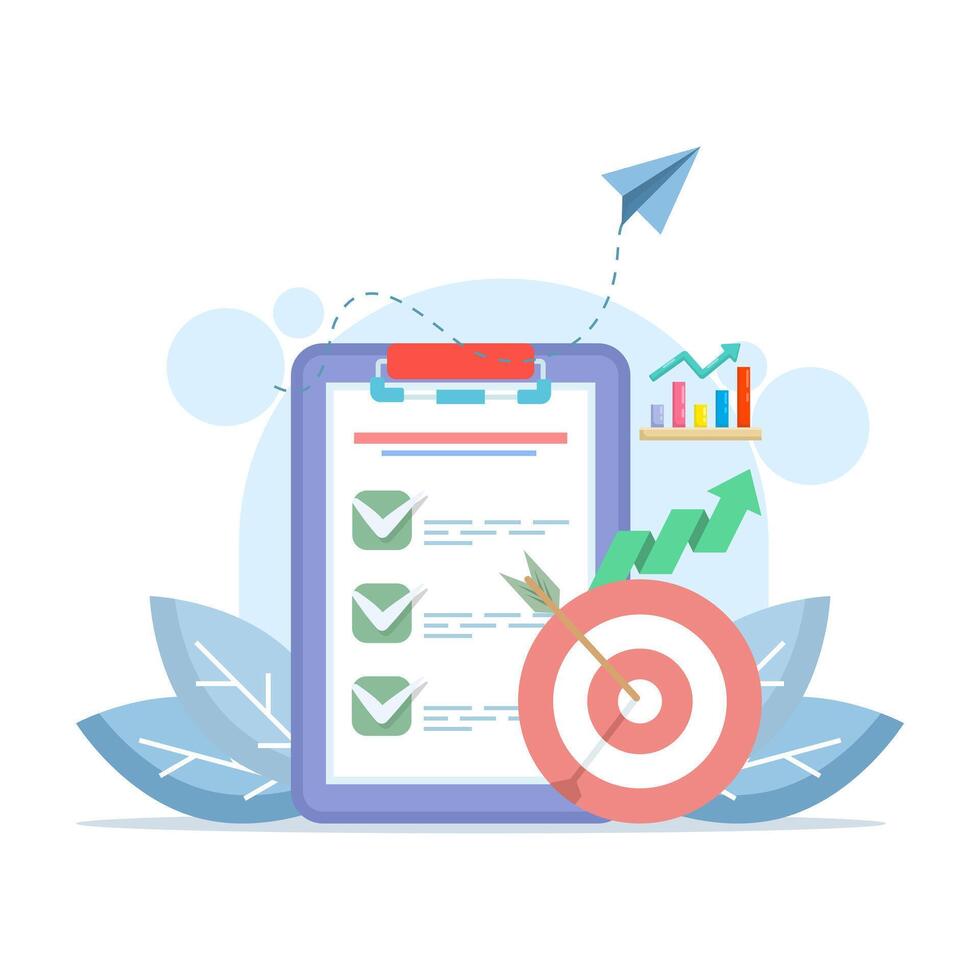 Checklist and target icon illustration vector