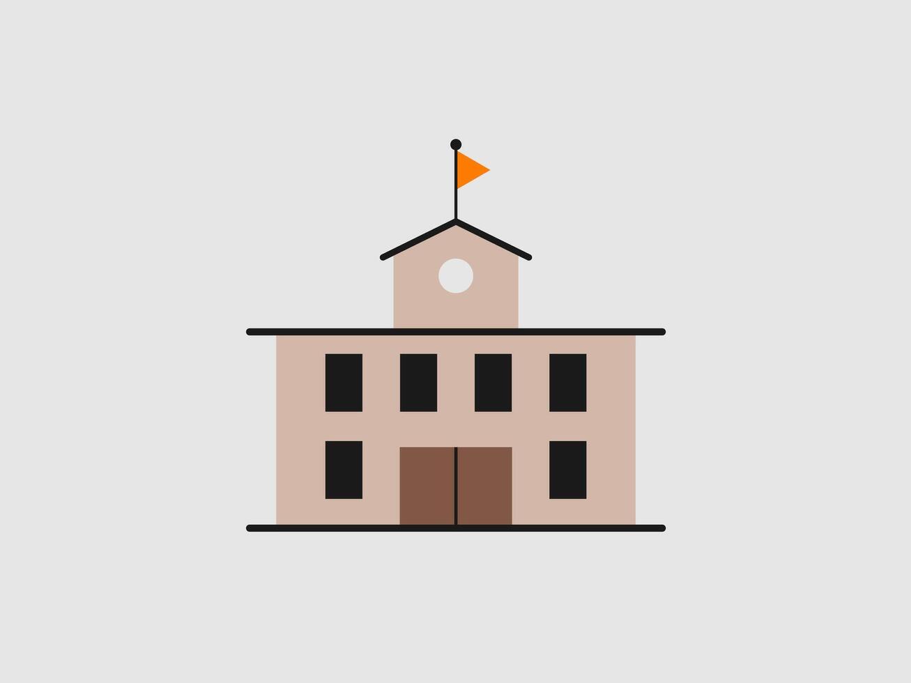 colorful illustration of a school building vector
