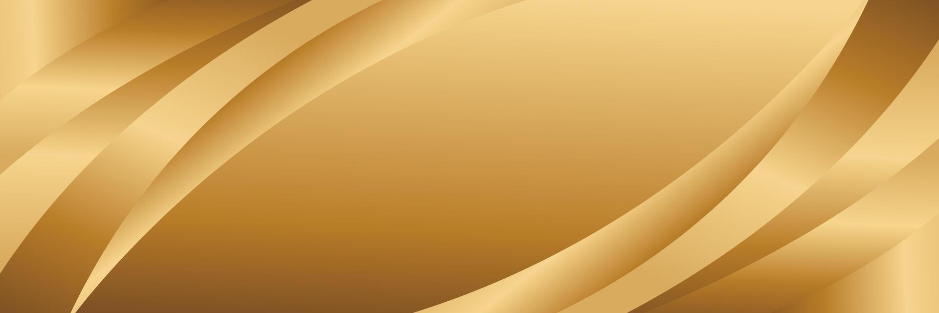 smooth metallic gradient gold background with flowing curves vector