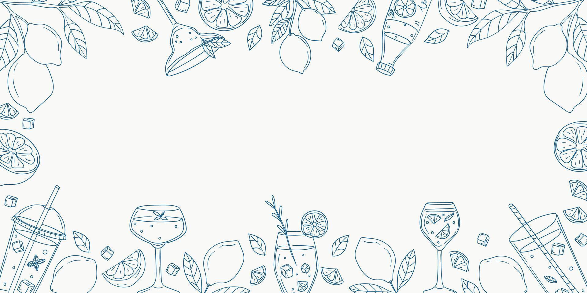 Creative design featuring refreshing summer drinks and fruits arranged in a decorative pattern for seasonal celebration vector
