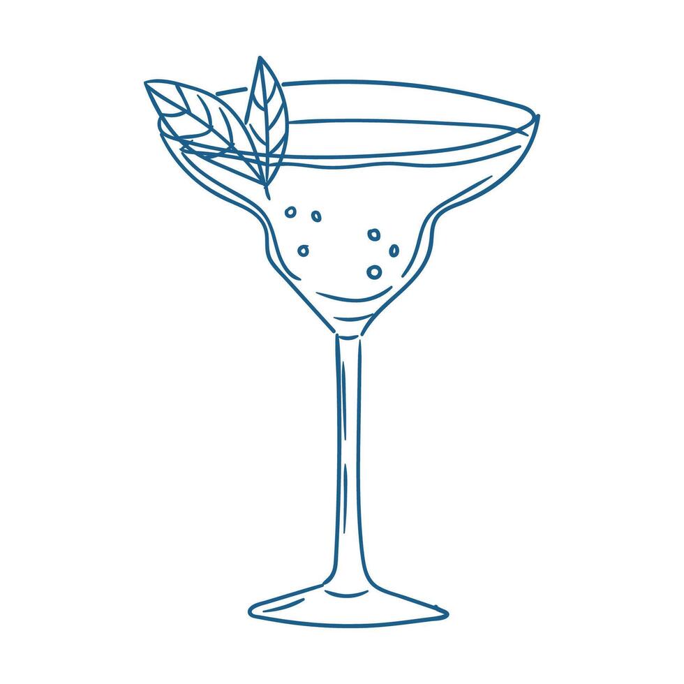 Stylish margarita glass with mint leaves adds a refreshing touch to summer gatherings and celebrations vector