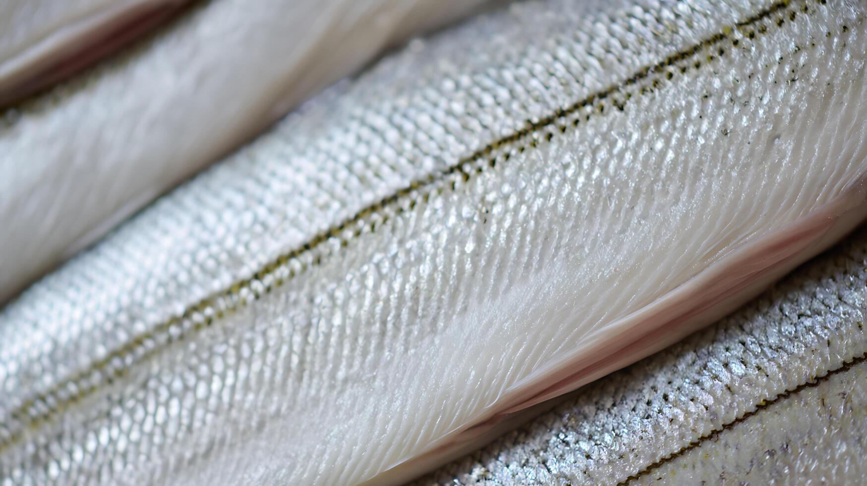 Detailed Close Up Of Fresh Fish Scales and Flesh. photo