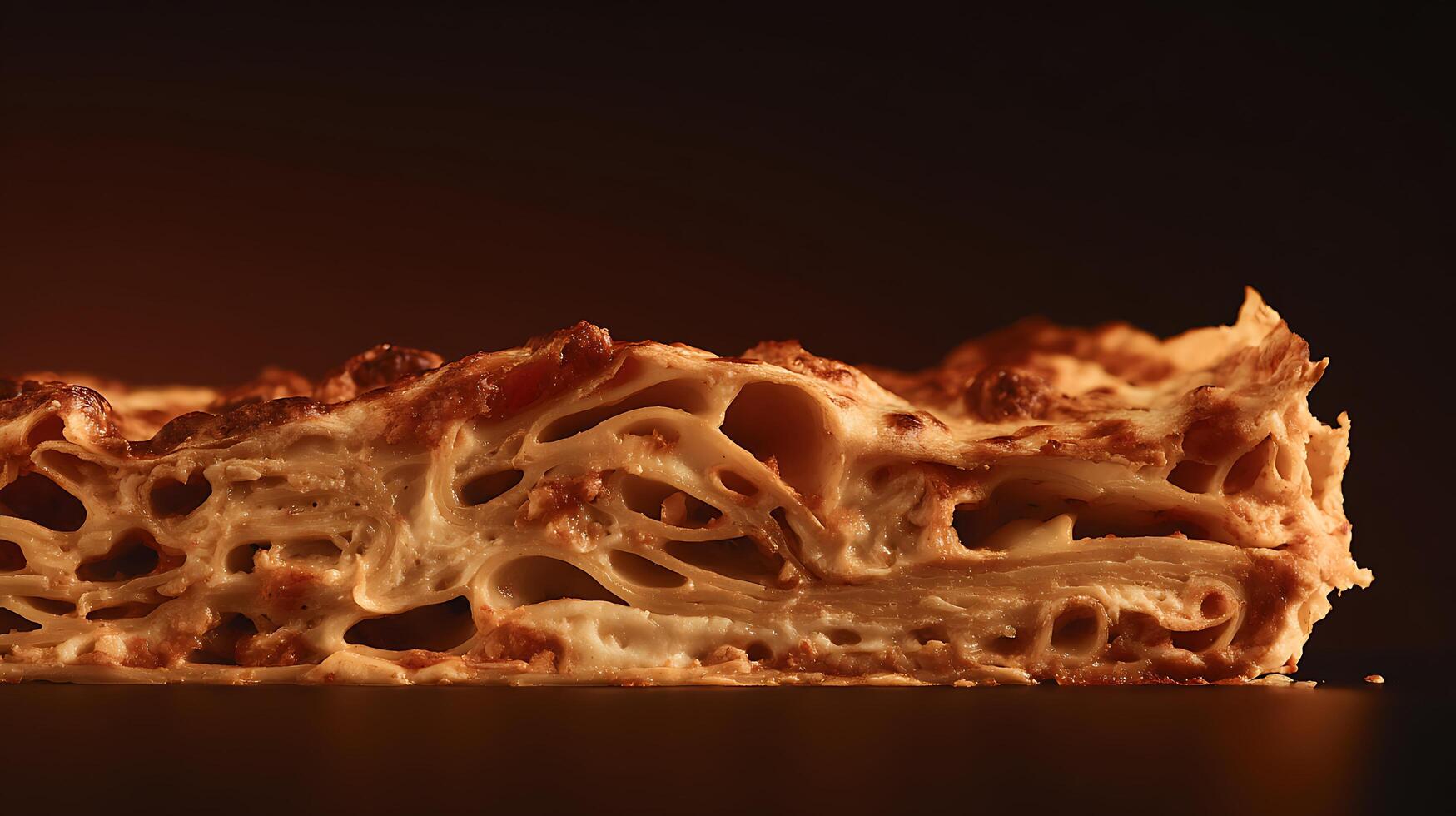 Deliciously Layered Lasagna Close Up Shot for Food Content. photo