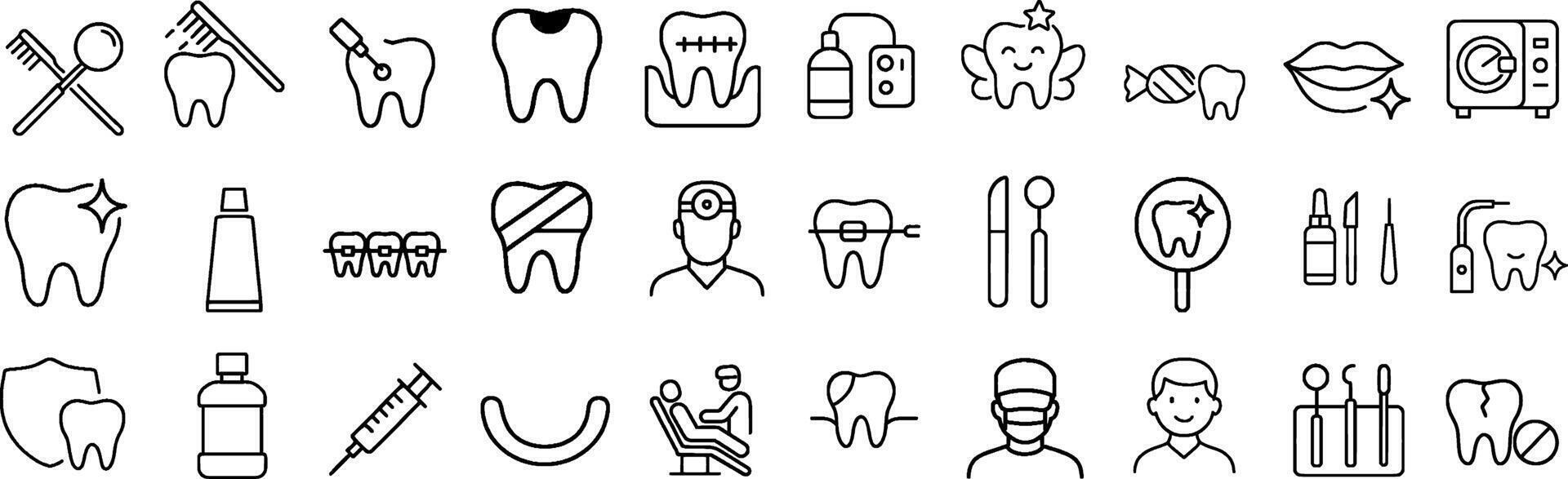 Dental icons set vector
