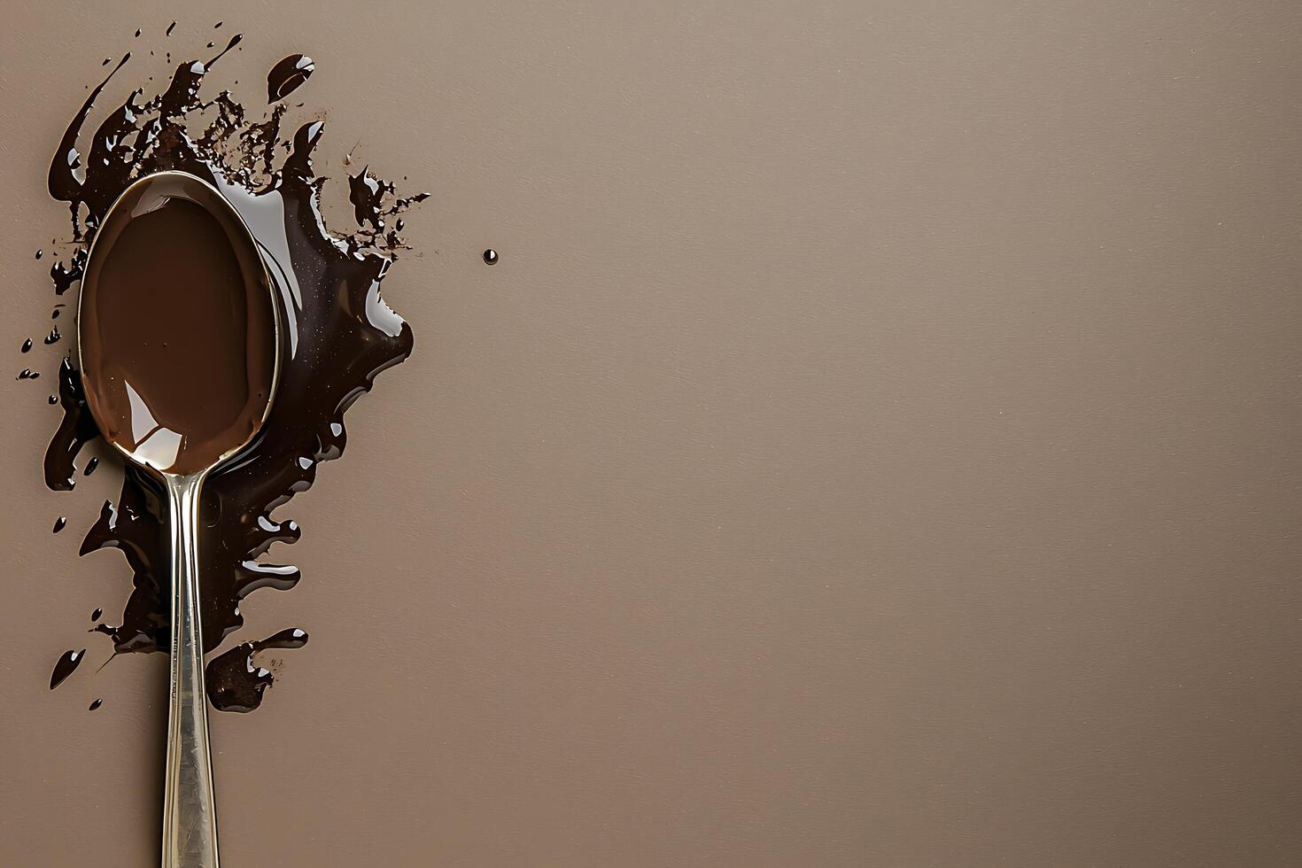Melted Chocolate on a Spoon A Culinary Abstract Image. photo