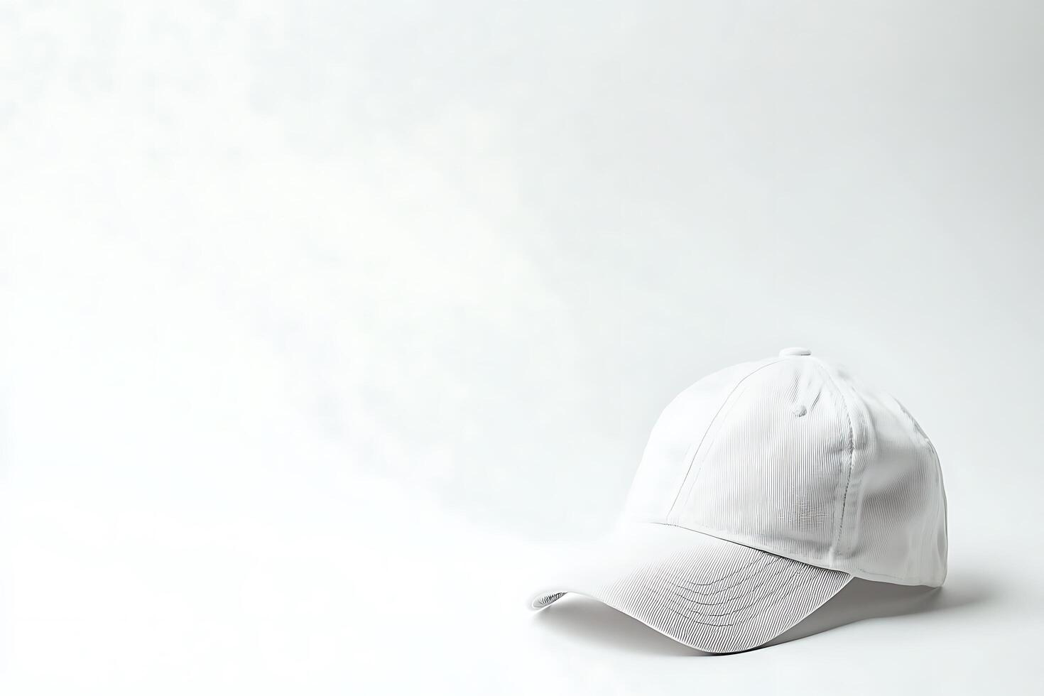Blank White Baseball Cap Mockup Perfect for Branding and Design. photo