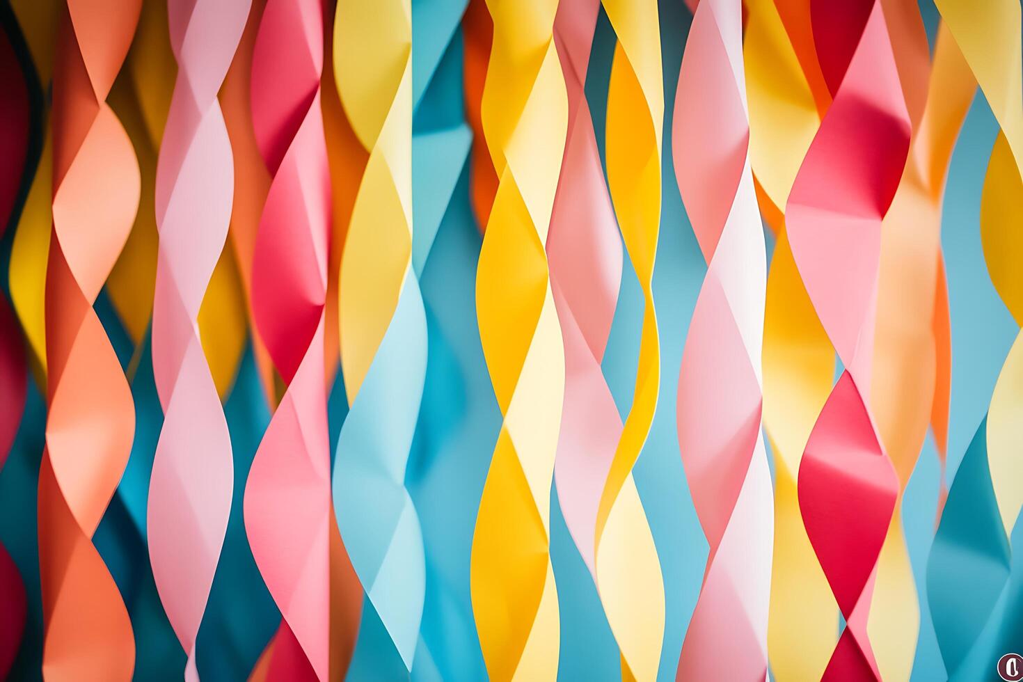 Abstract Colorful Paper Swirls Festive Background Texture. photo