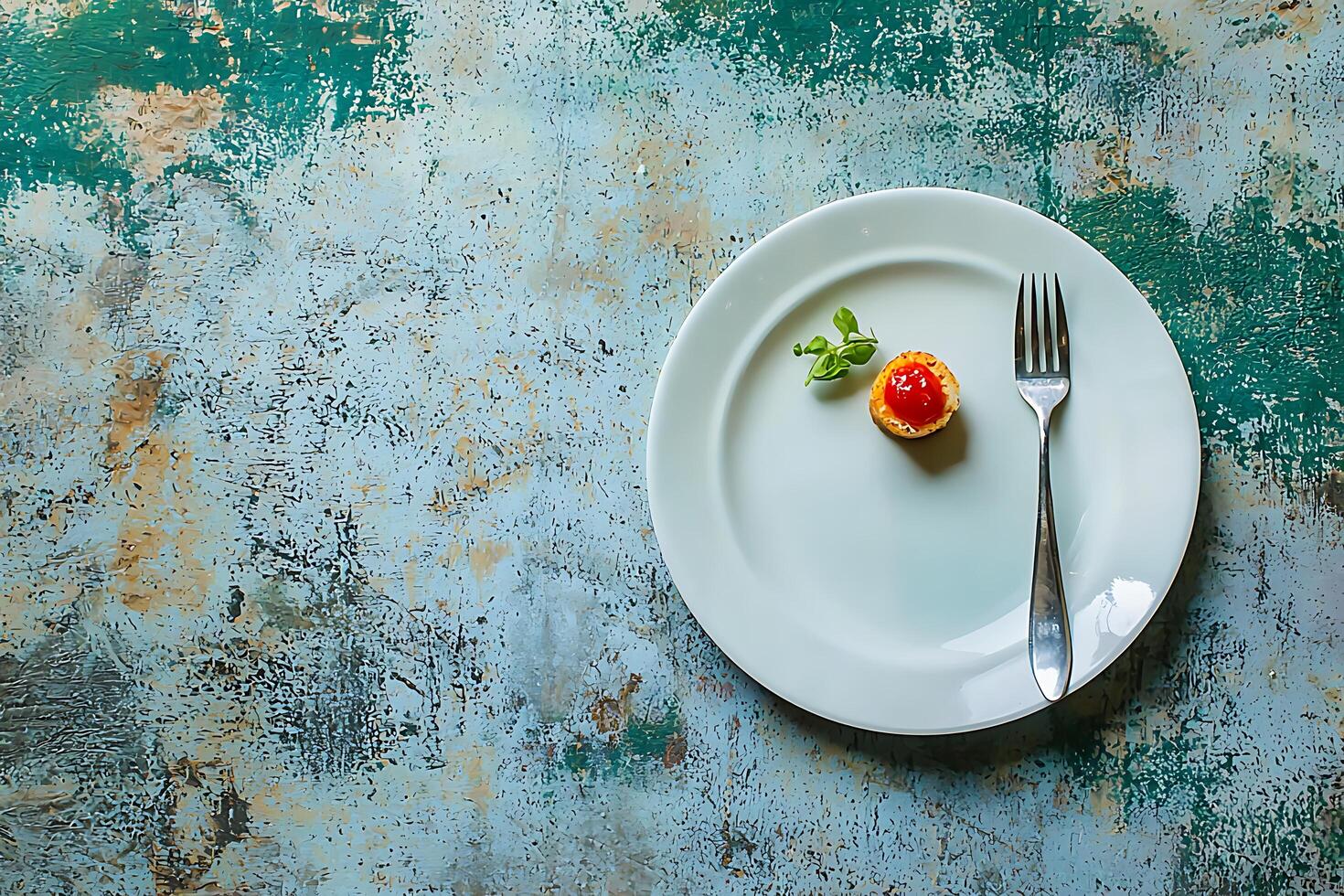 Single Serving Appetizer on Rustic Background Culinary Minimalism. photo