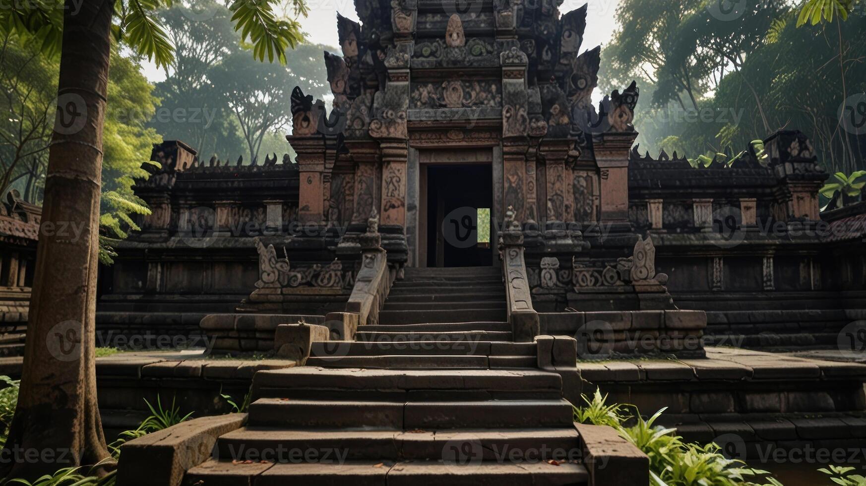 Ancient stone temple steps and structure photo