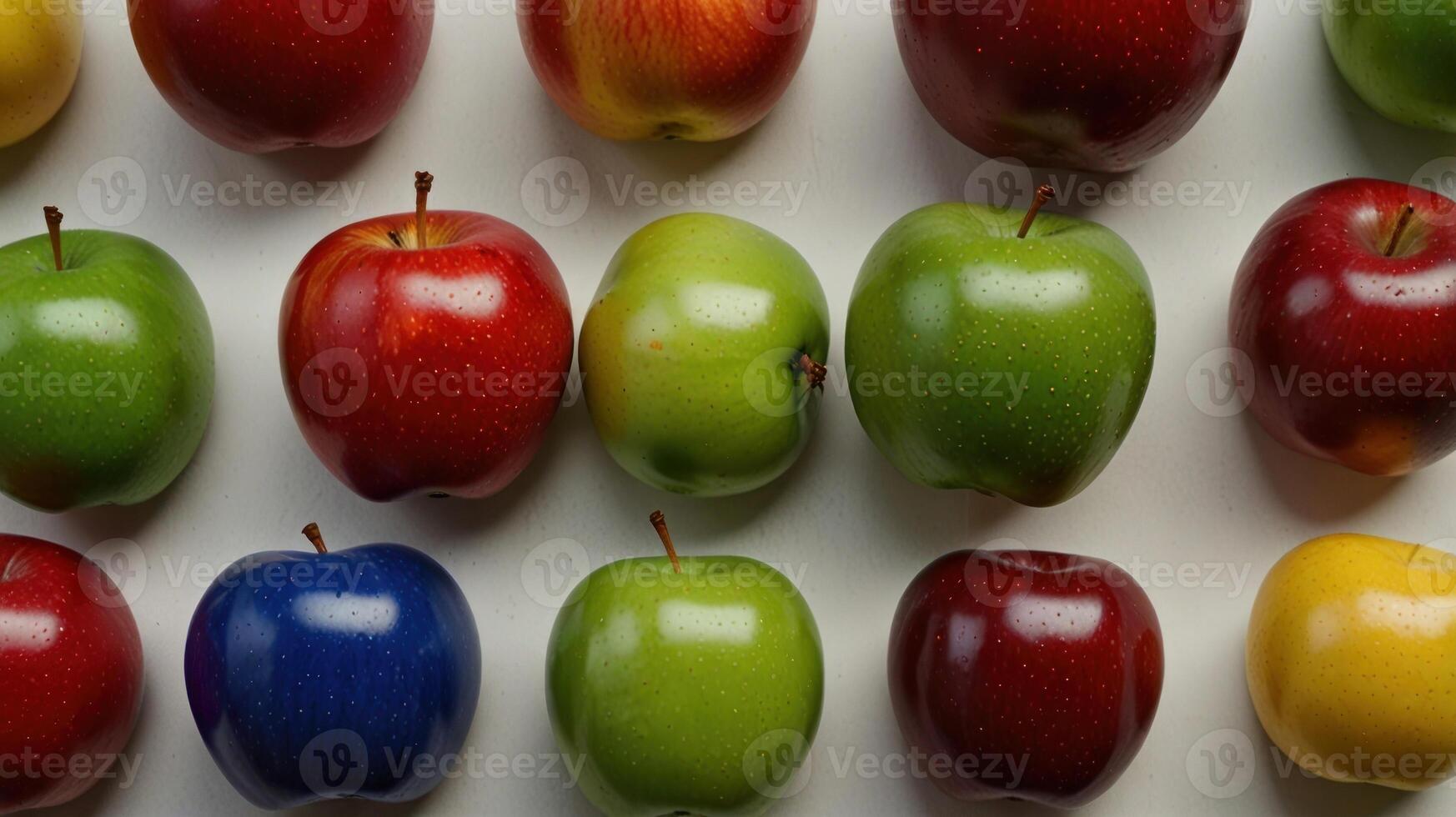 Colorful apples arranged neatly photo