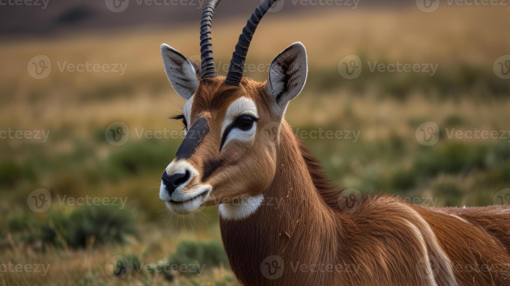 Close-up of a deer in a field photo