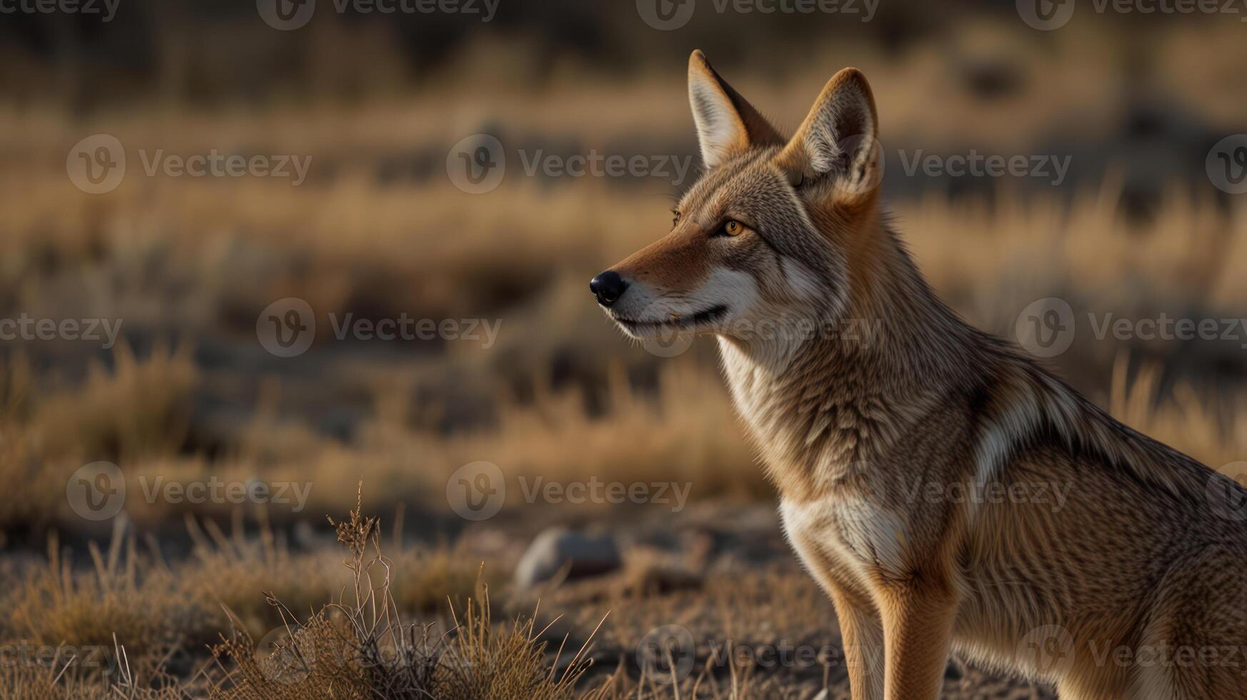 Coyotes in the golden light photo