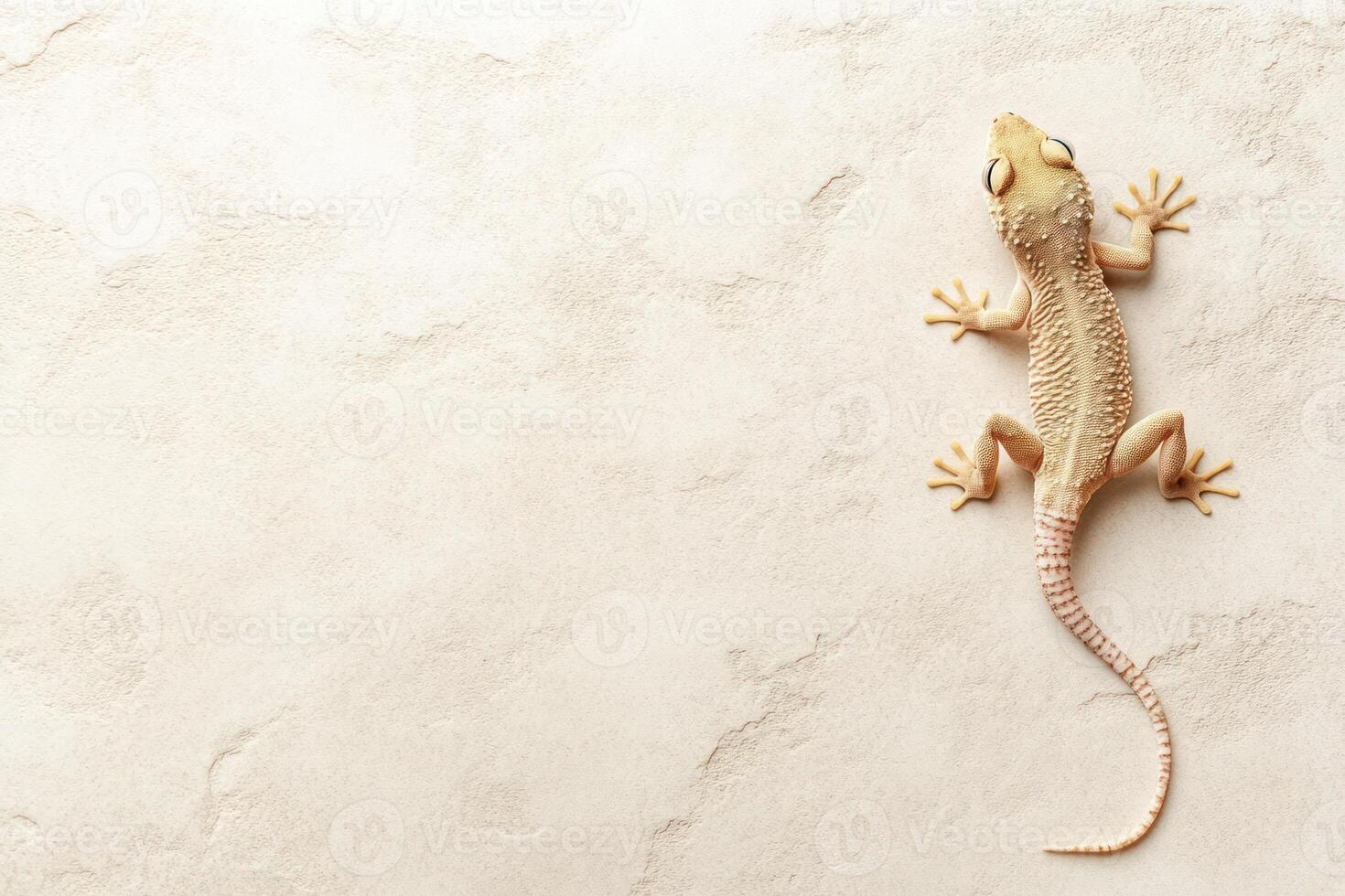 Pale gecko on light stone photo
