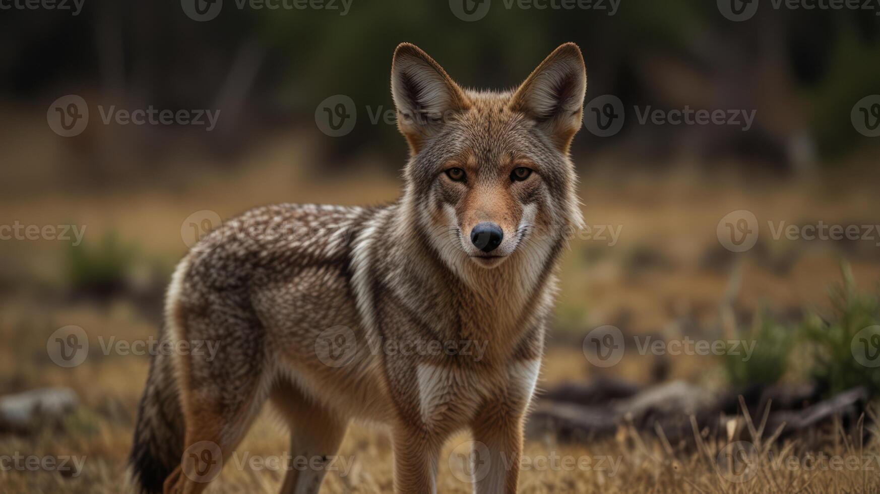 Coyote in a field photo