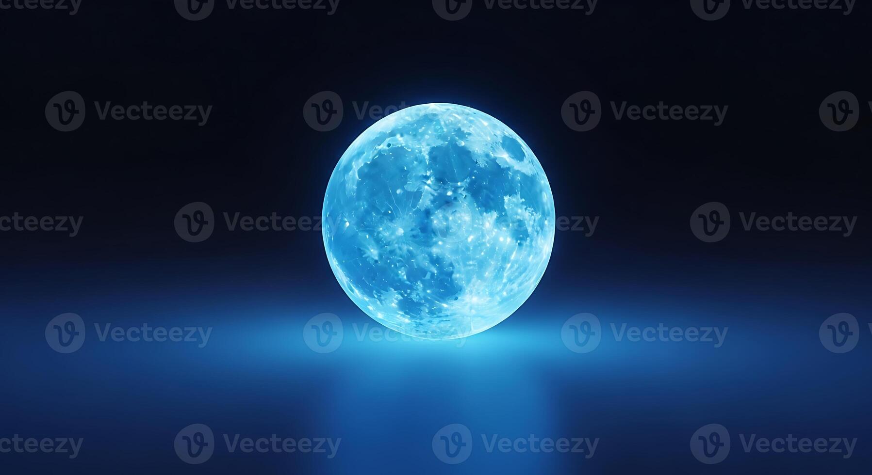 A blue glowing ball with a bright light photo