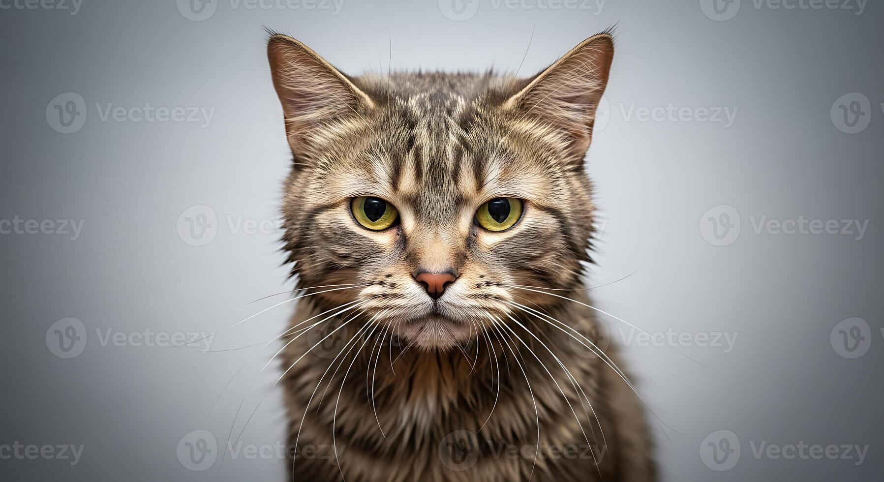A cat is looking at the camera in this photo