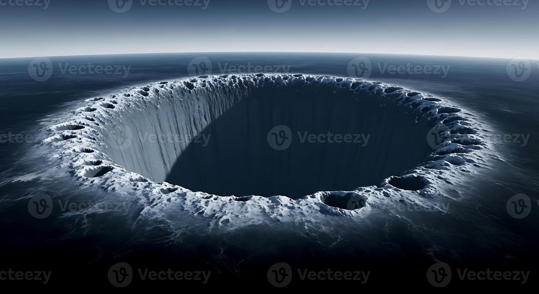 A hole in the ground with a hole in the middle photo