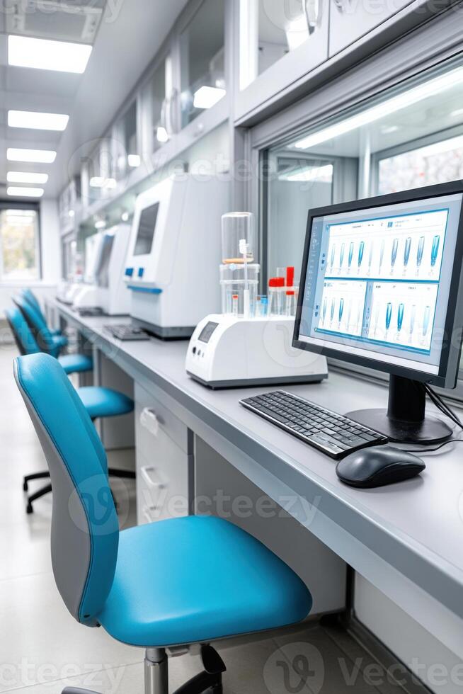 Inside a modern facility for the production of advanced biosensors with innovative designs and vibrant colors photo