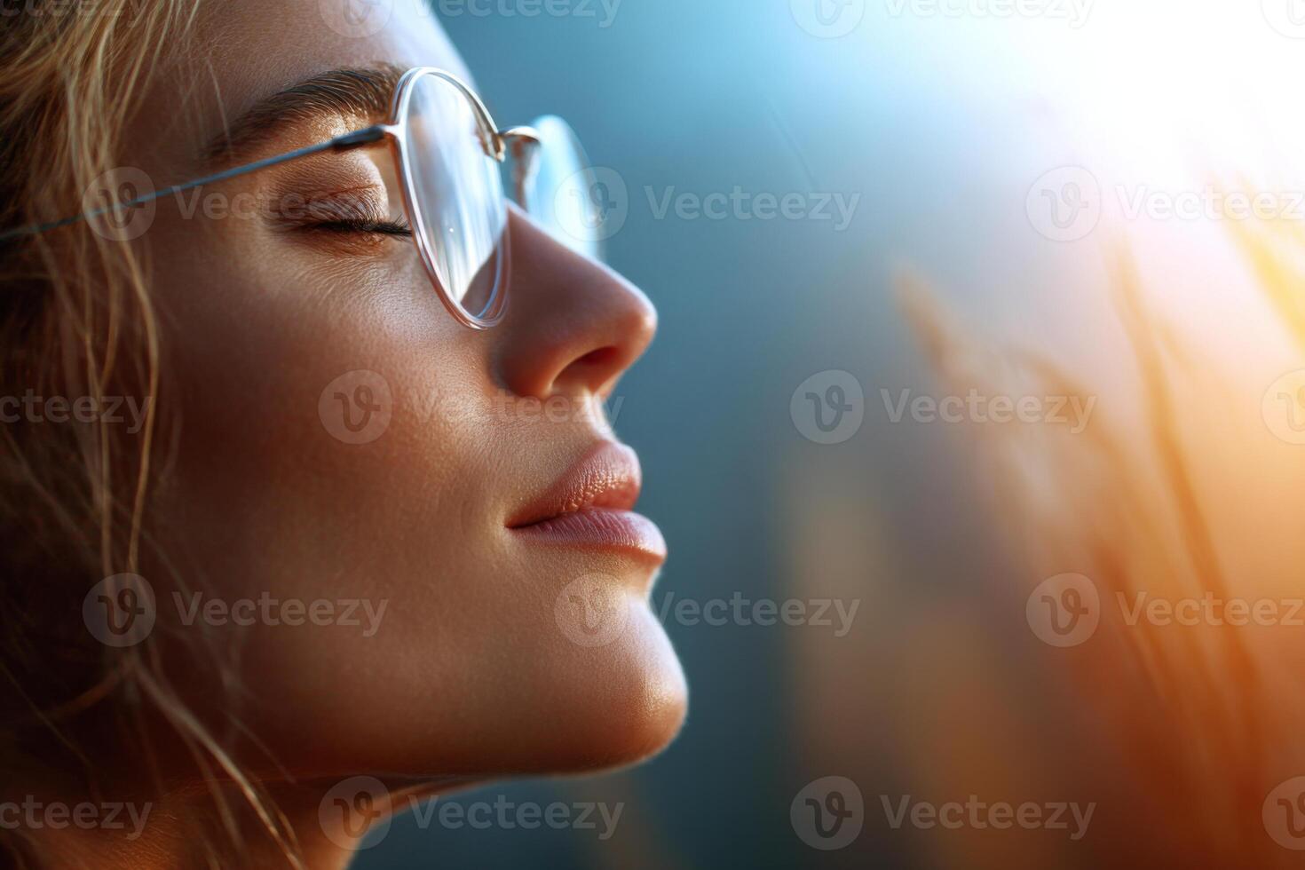 Uplifting clarity in nature with a serene person embracing spiritual awareness photo
