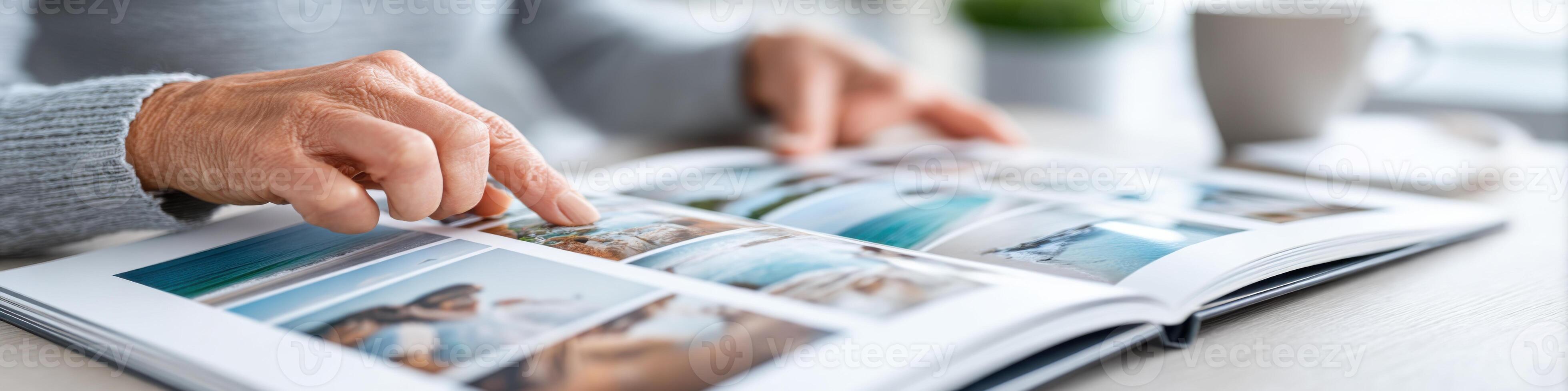 Exploring memories of success through hands flipping a photo album of peers