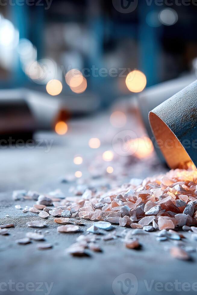 Close-up view of raw materials used in microwave production showing vibrant details and textures photo