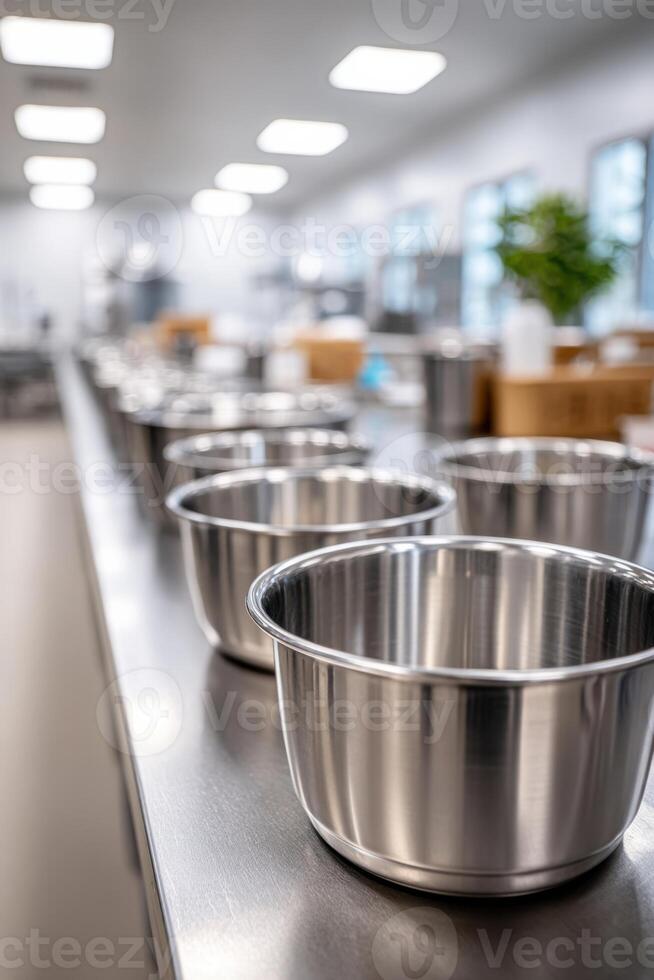 Inside a state-of-the-art facility dedicated to stainless steel cookware manufacturing photo