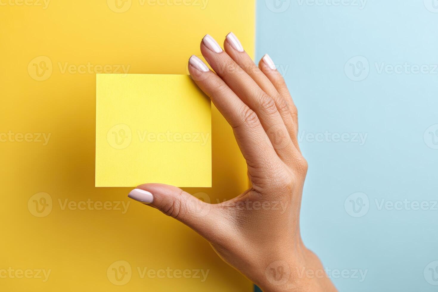 Hands display a bright memo note emphasizing creativity against a vibrant background photo