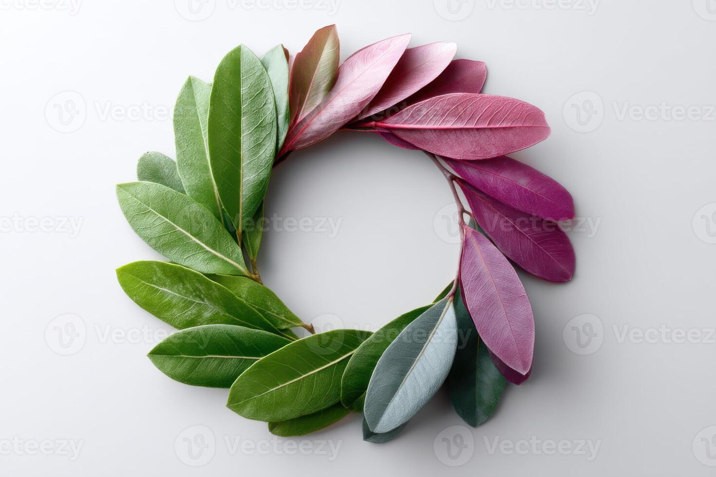 Vibrant laurel wreath with empty center for personalized messages ideal for celebrations or decor photo