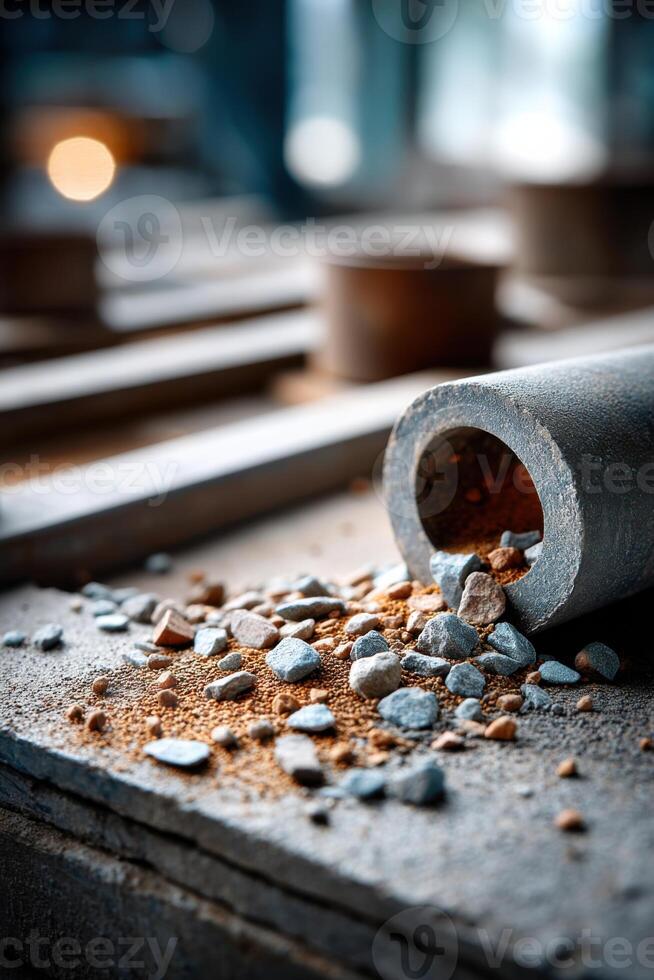 Close-up view of raw materials for microwave production highlighting textures and colors photo
