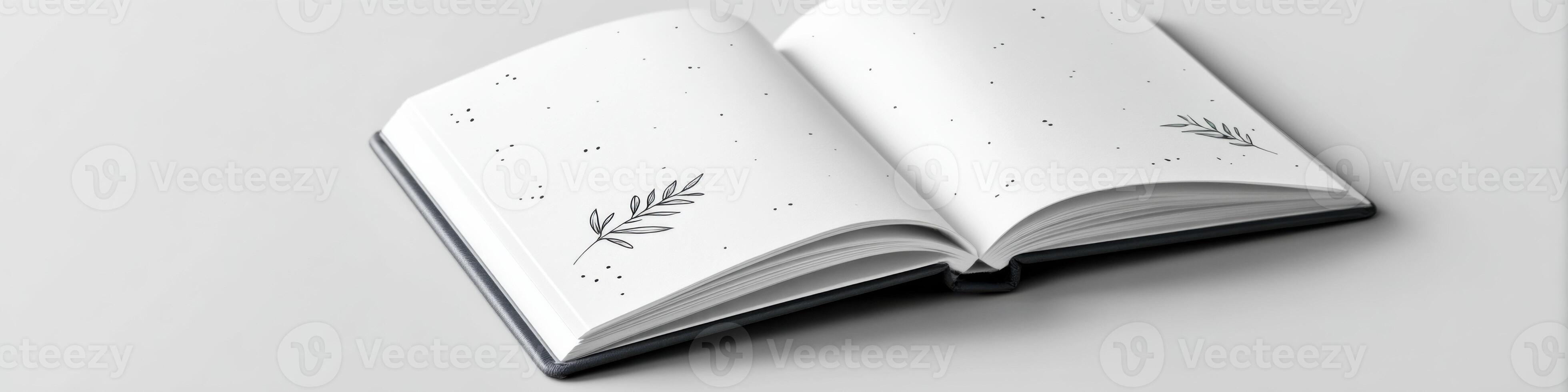 Illustrated sketchbook mockup showcasing engaging graphics for creative presentations photo