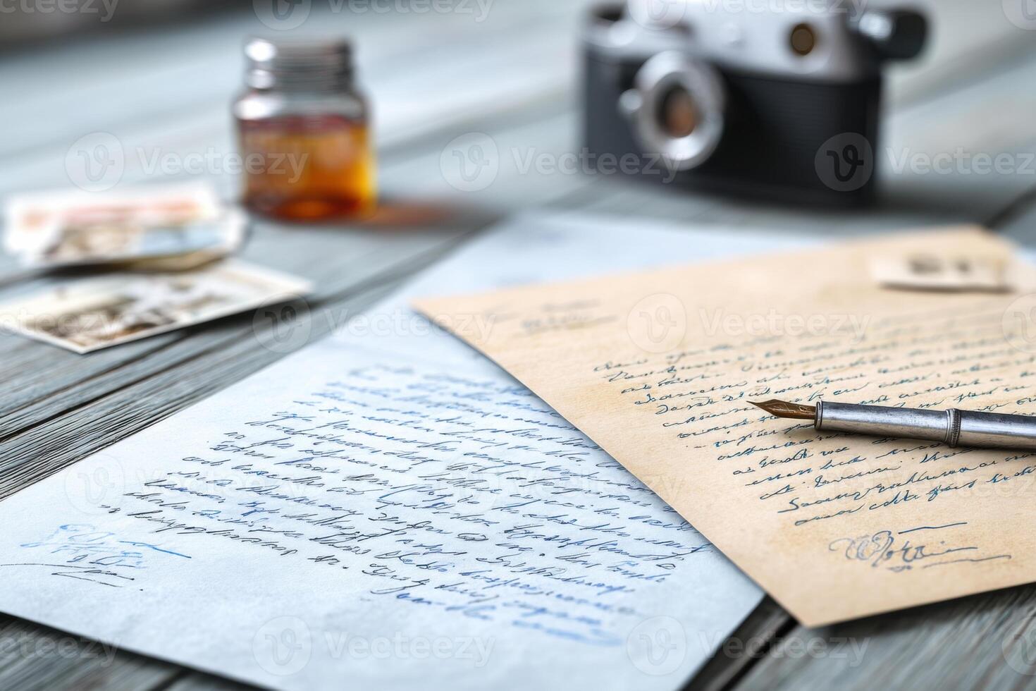 Exploring secrets and omission through anonymous letters in a quiet, reflective environment photo