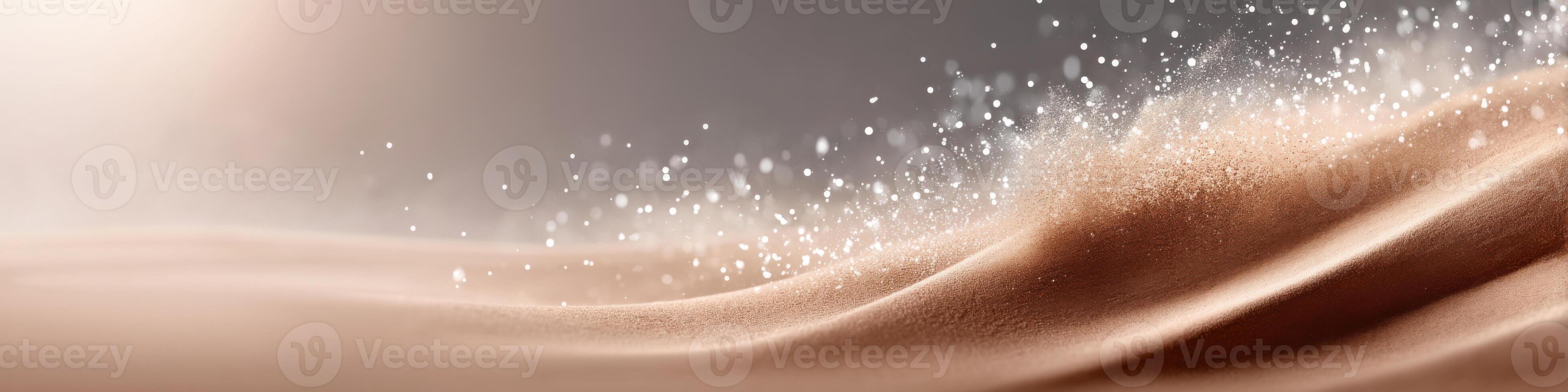 Whirling clouds of golden sand create a captivating open space under a bright sky photo