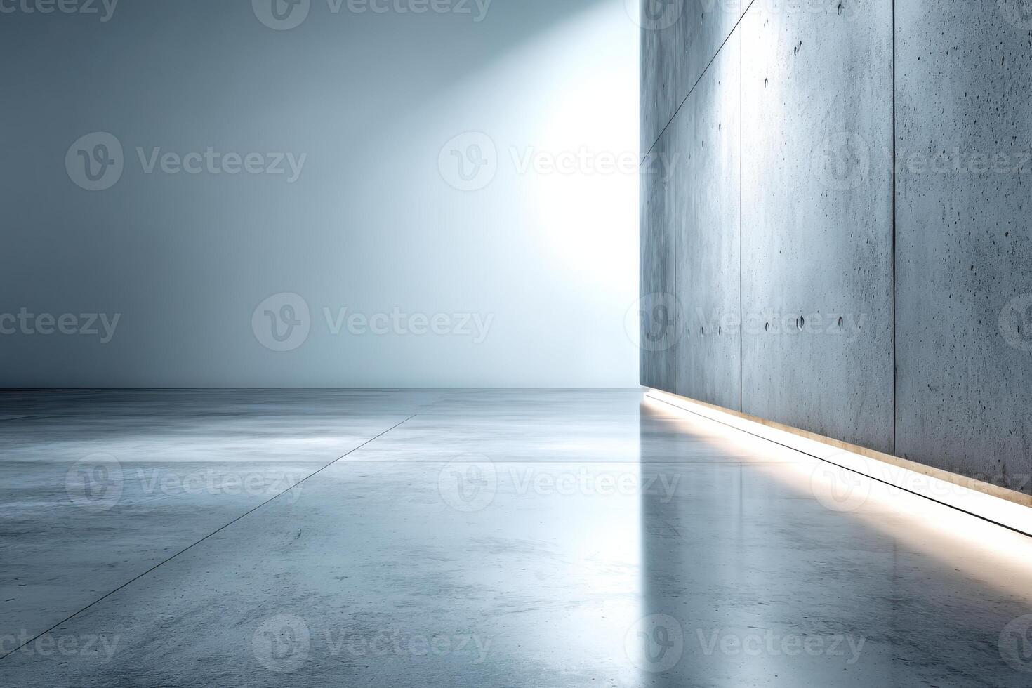 Elegant and polished concrete surface reflecting light in a modern interior space photo