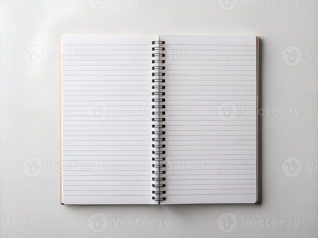 Blank Spiral Notebook on White Background photo