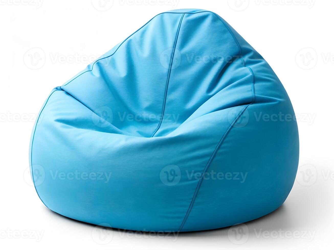 Light Blue Beanbag Chair on White Background photo
