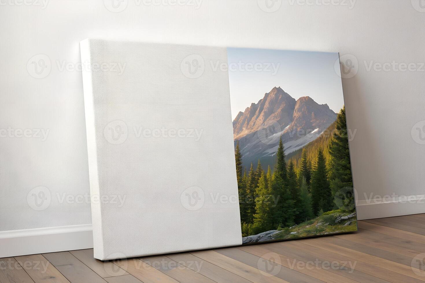 Mountain Landscape Canvas Print Sunrise over Coniferous Forest photo