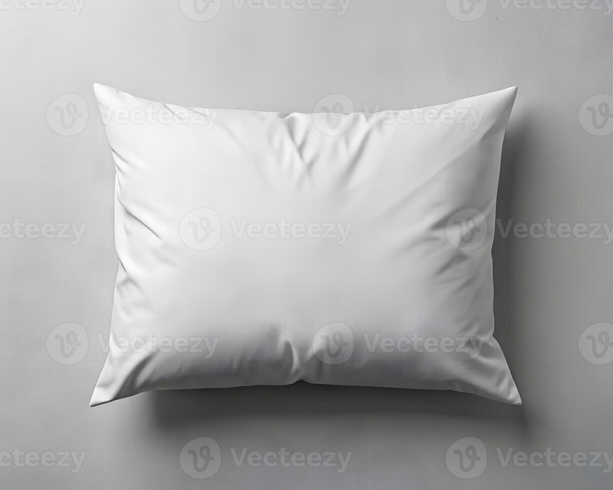 White Pillow on Gray Background Mockup photo