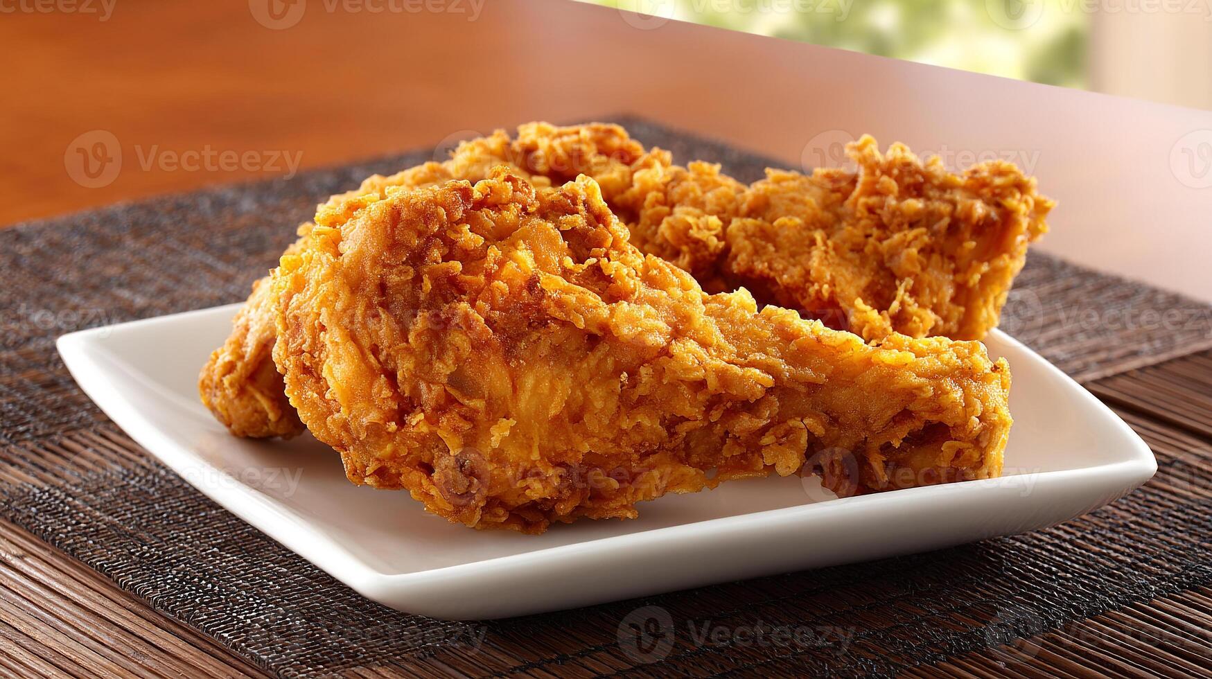 Chicken on a plate with soft diffused lighting, Chicken fried wallpaper photo