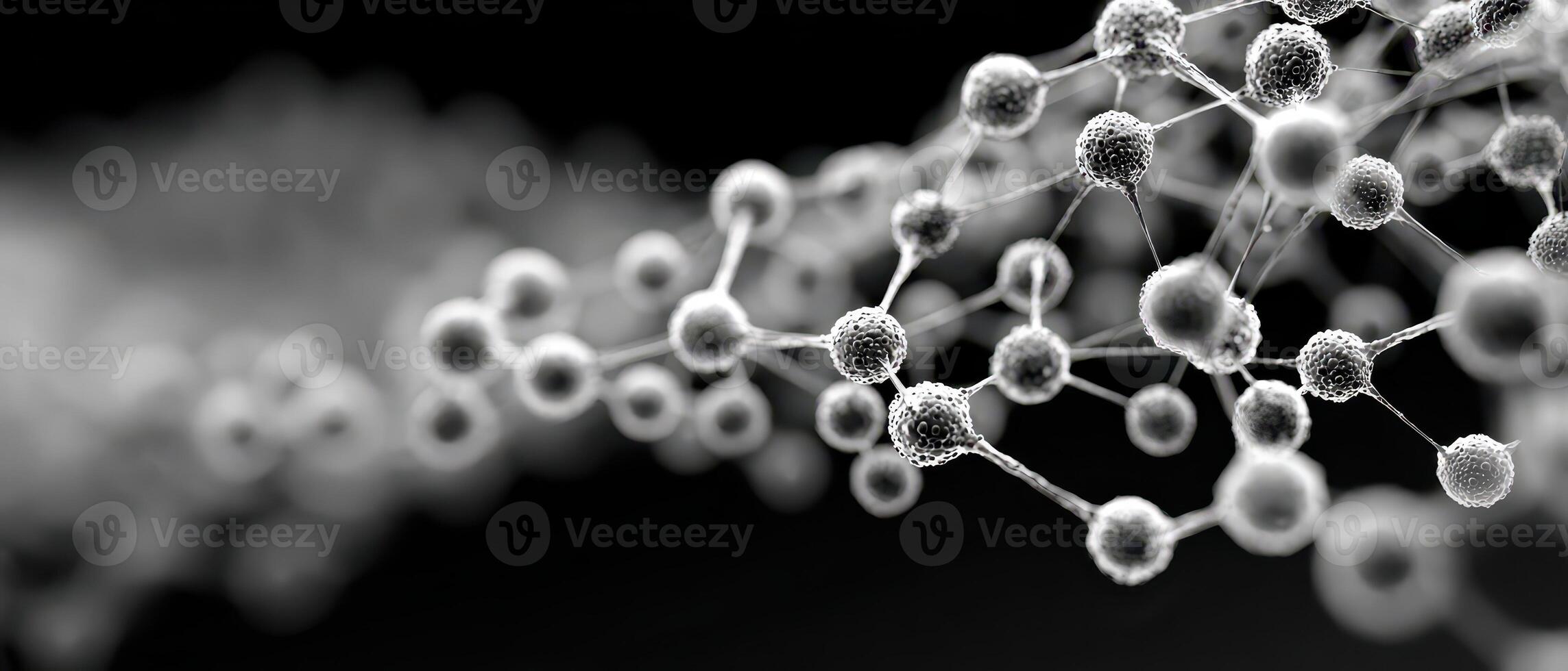 Black and white molecular structure photo