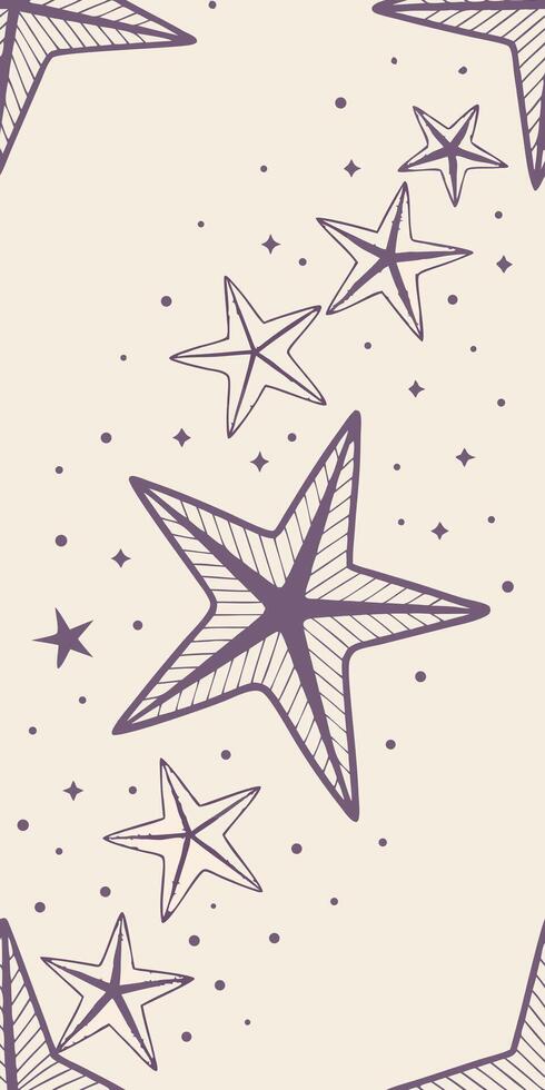 Scattered stars with varying opacity and size, light gold on Lavender, dreamlike background vector