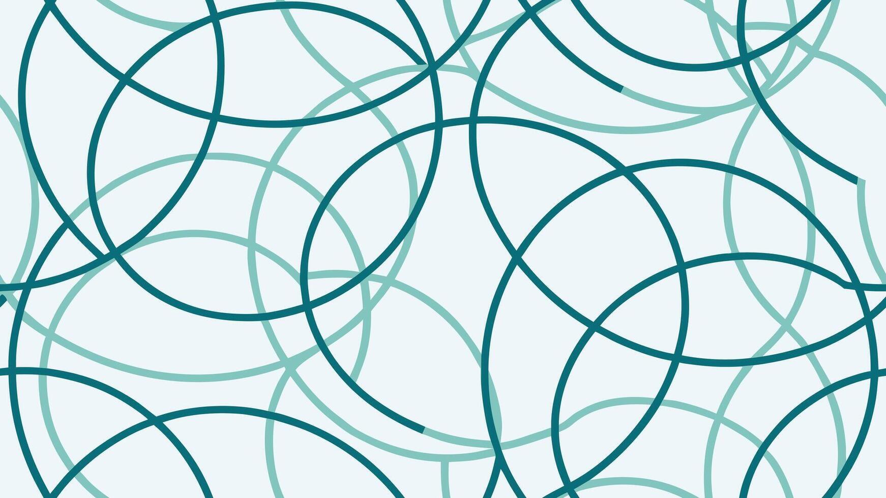 Seamless pattern of overlapping circles in shades of teal and light blue on a white background, creating a modern and abstract design vector