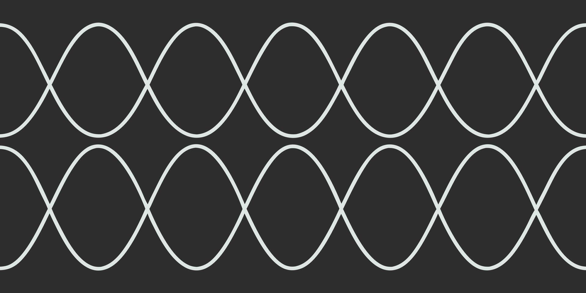 Repetitive waveform pattern, audio-inspired lines in subtle gradient tones on black vector