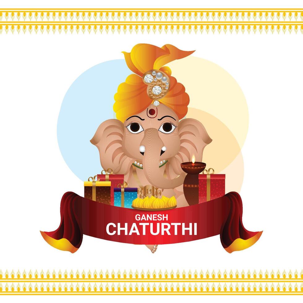 Ganesh Chaturthi celebration illustration vector