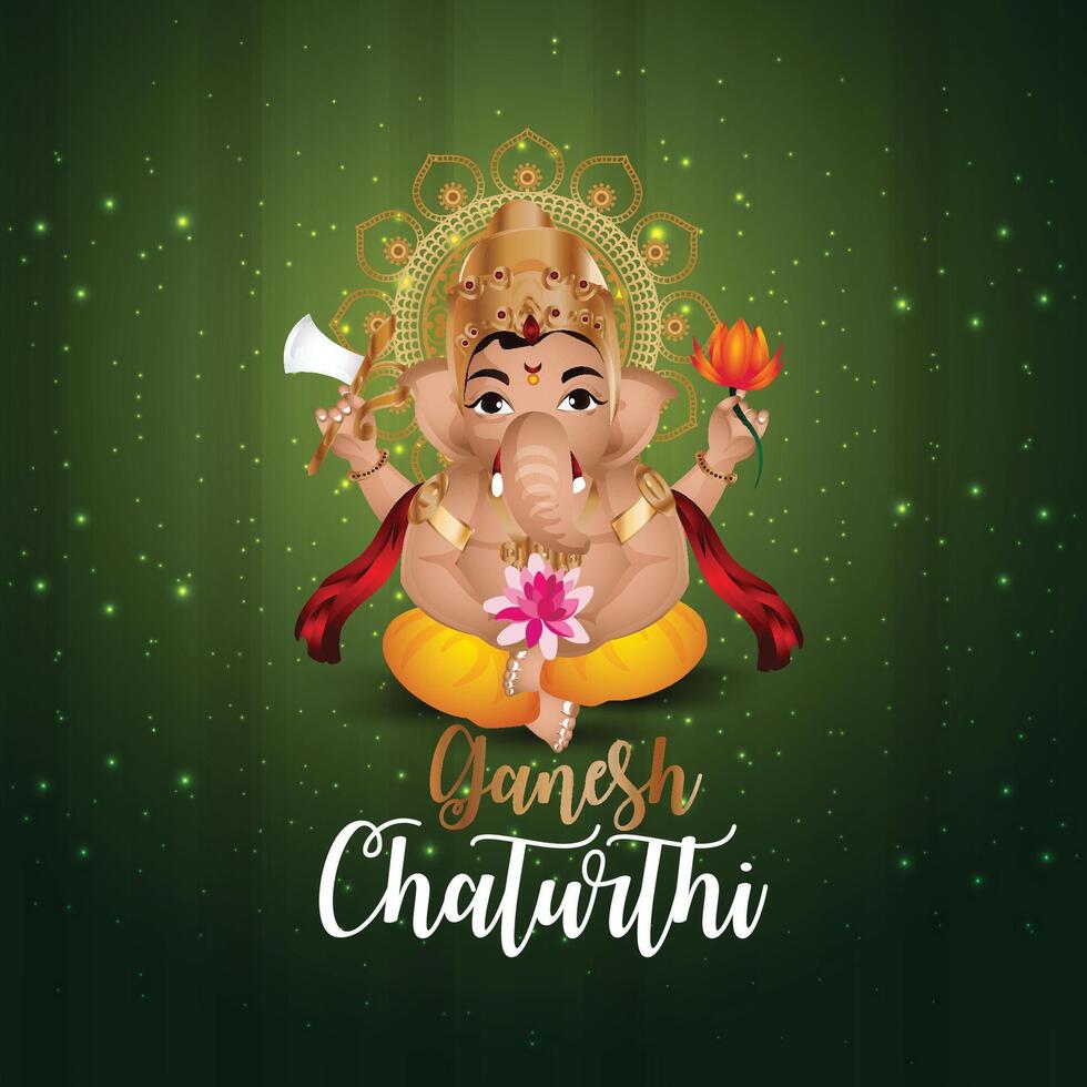 Ganesh Chaturthi illustration with vibrant colors vector